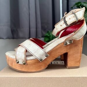 Bed Stu Kalah Platform Sandals in Nectarlux color, 8.5